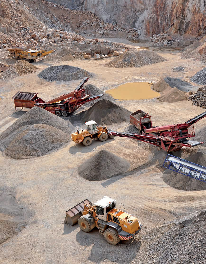 Earthmoving equipment at a remote construction site, from the Acciona case study