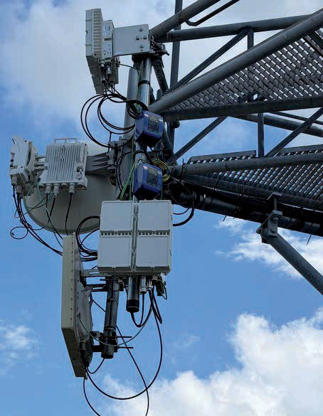 Wireless radio equipment installed on a communications tower, from the Dreamtilt case study